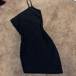 Superdown Revolve XS black mini asymmetric dress